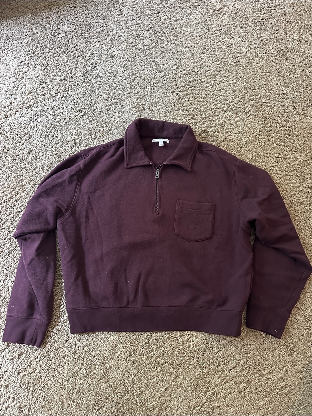 Banana Republic Men's Zip-Up Sweater - Deep Burgundy